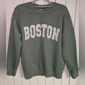 💚🍀 It's Giving Carolyn ~ Boston Crewneck Sweatshirt *Flawed*